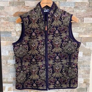 Tabi Vintage Grandma Paisley Quilted Vest M